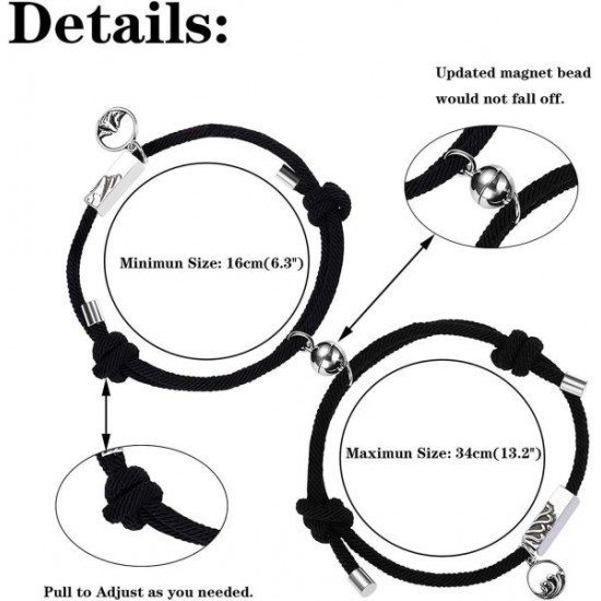 Couples Bracelets Magnetic Mutual Attraction Relationship Matching Friendship Rope Bracelet Set For Women Men Him Her BFF Best Friends Bracelet Braided Valentine's Day Gift Couples Bracelets Magnetic Mutual Attraction Relationship Matching Friendship Rope Bracelet Set For Women Men Him Her BFF Best Friends Bracelet Braided Valentine's Day Gift